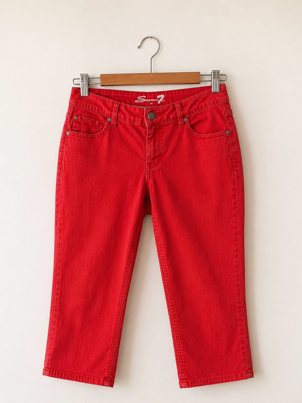 Seven7 Bright Red capri Jeans